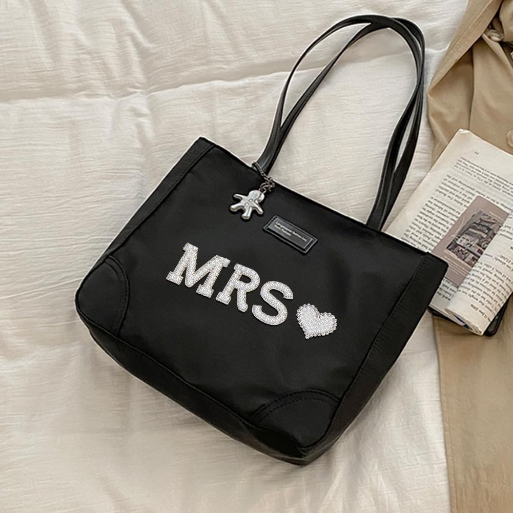 Xinnun 15 Stück Buchstaben Zum Aufbügeln - Strass & Perlen Alphabet Für Kleidung