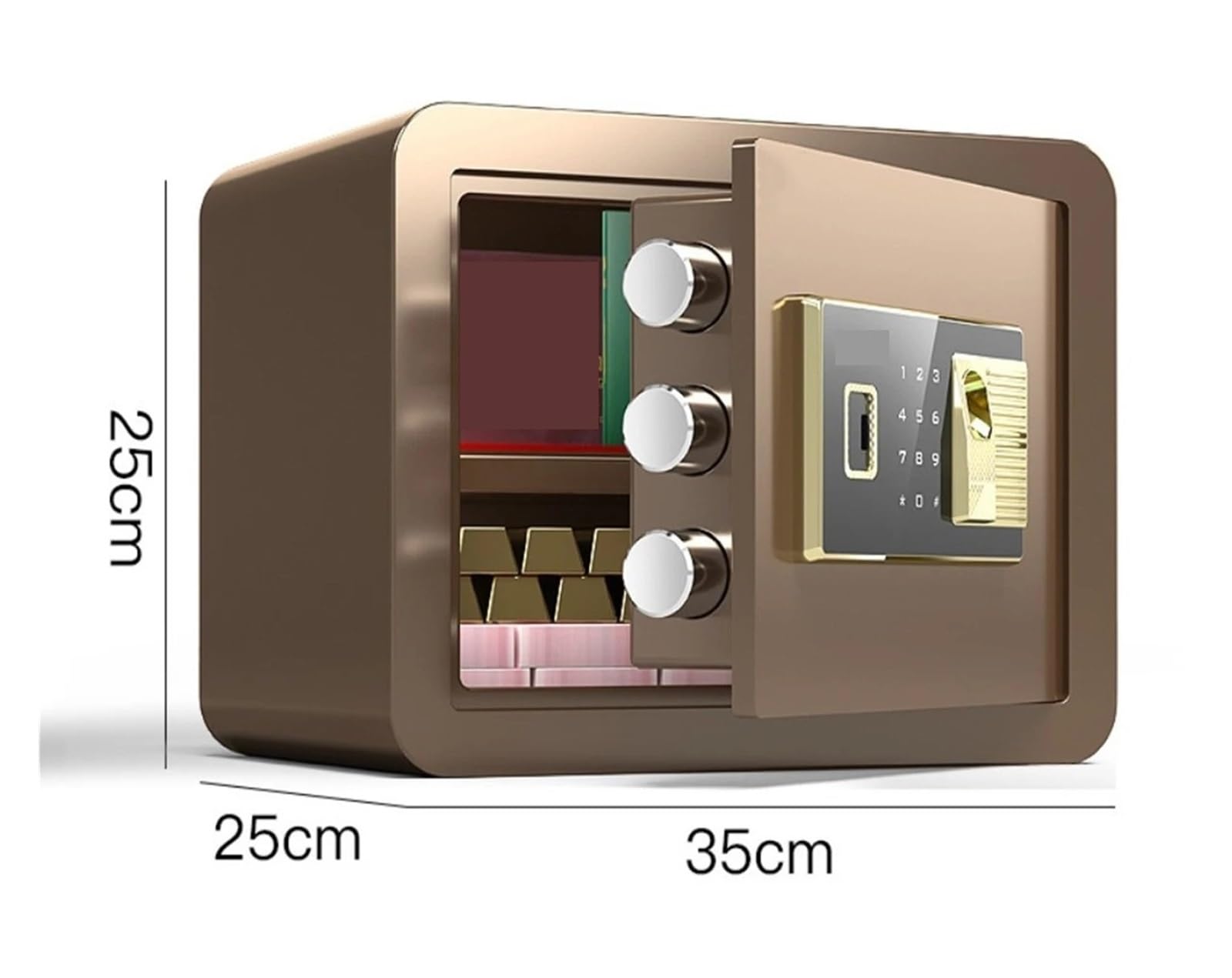Caja fuerte para llaves al aire libre, Caja De Seguridad Mecánica Caja Fuerte Hogar Mini Caja De Seguridad De Oficina Totalmente De Acero Con Contraseña De Huella Dactilar ,para la escuela de garaje e