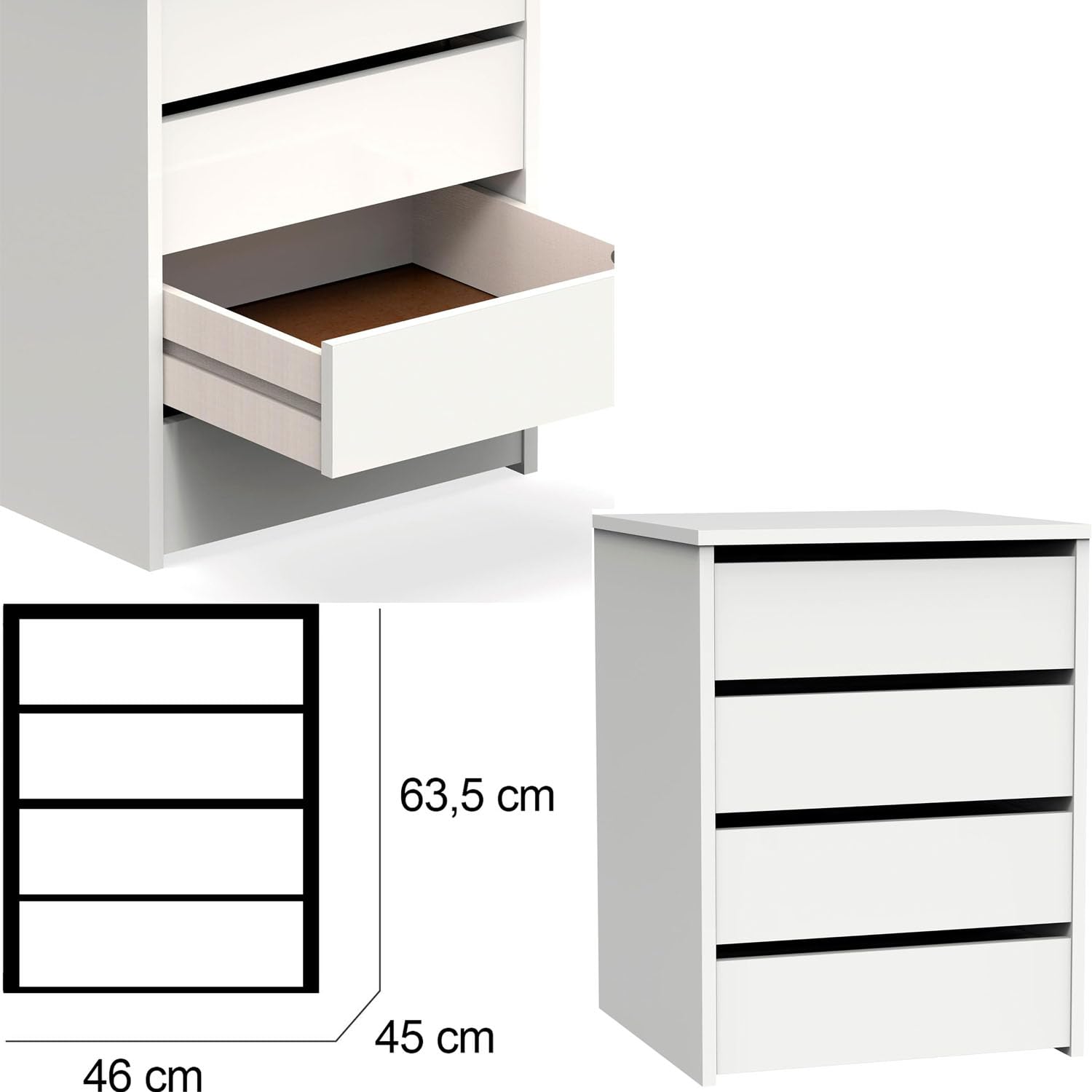 Armario Dormitorio Ropero con Dobles cajoneras Armo 2 Puertas correderas 8 cajones Total