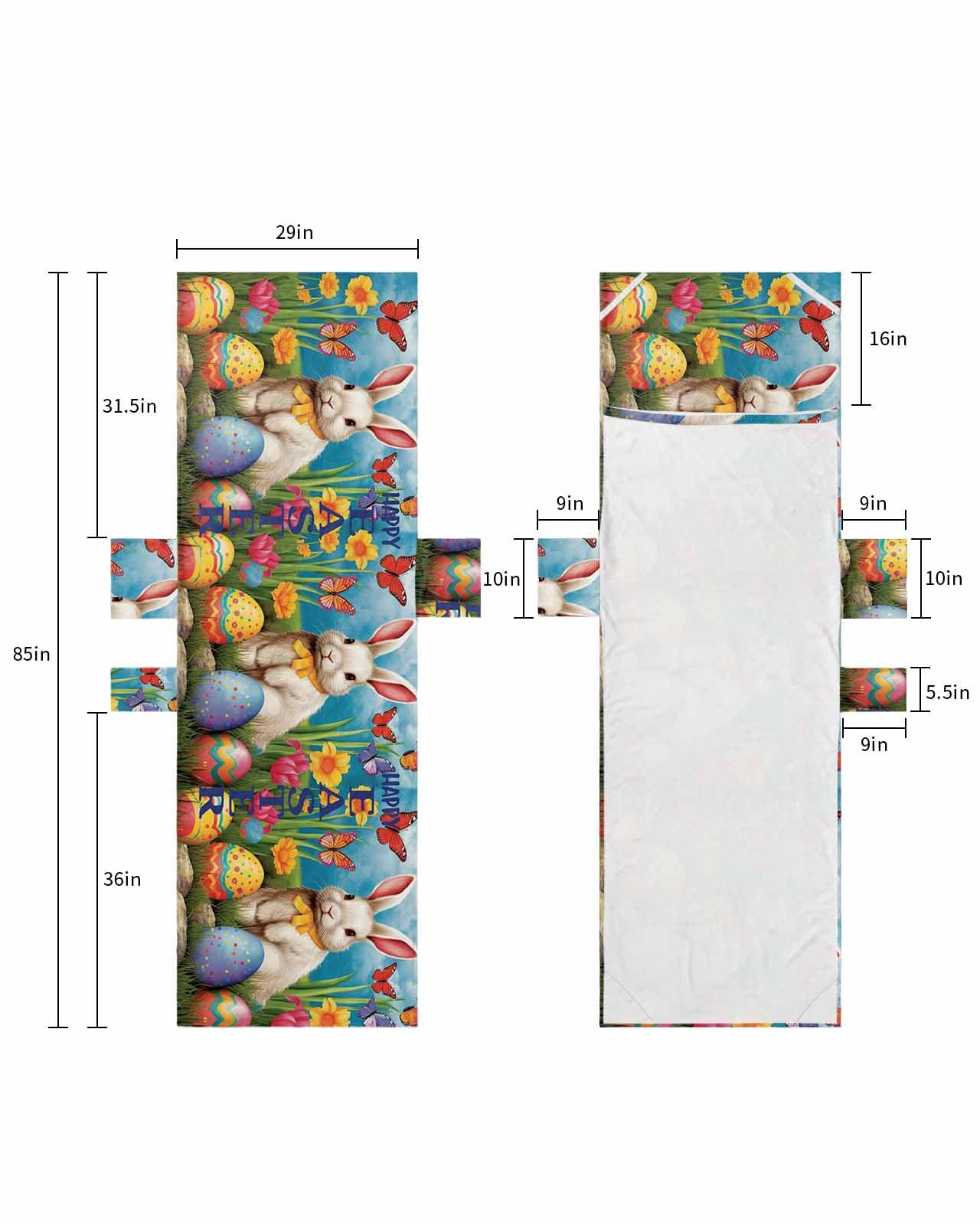 Watercolor Easter Beach Lounge Chair Towel Cover, Soft Chaise Lounge Towel with Side Pockets Patio Pool Chairs Cover for Beach/Pool Sunbathing 29x85 Spring Floral Botanical Bunny Eggs