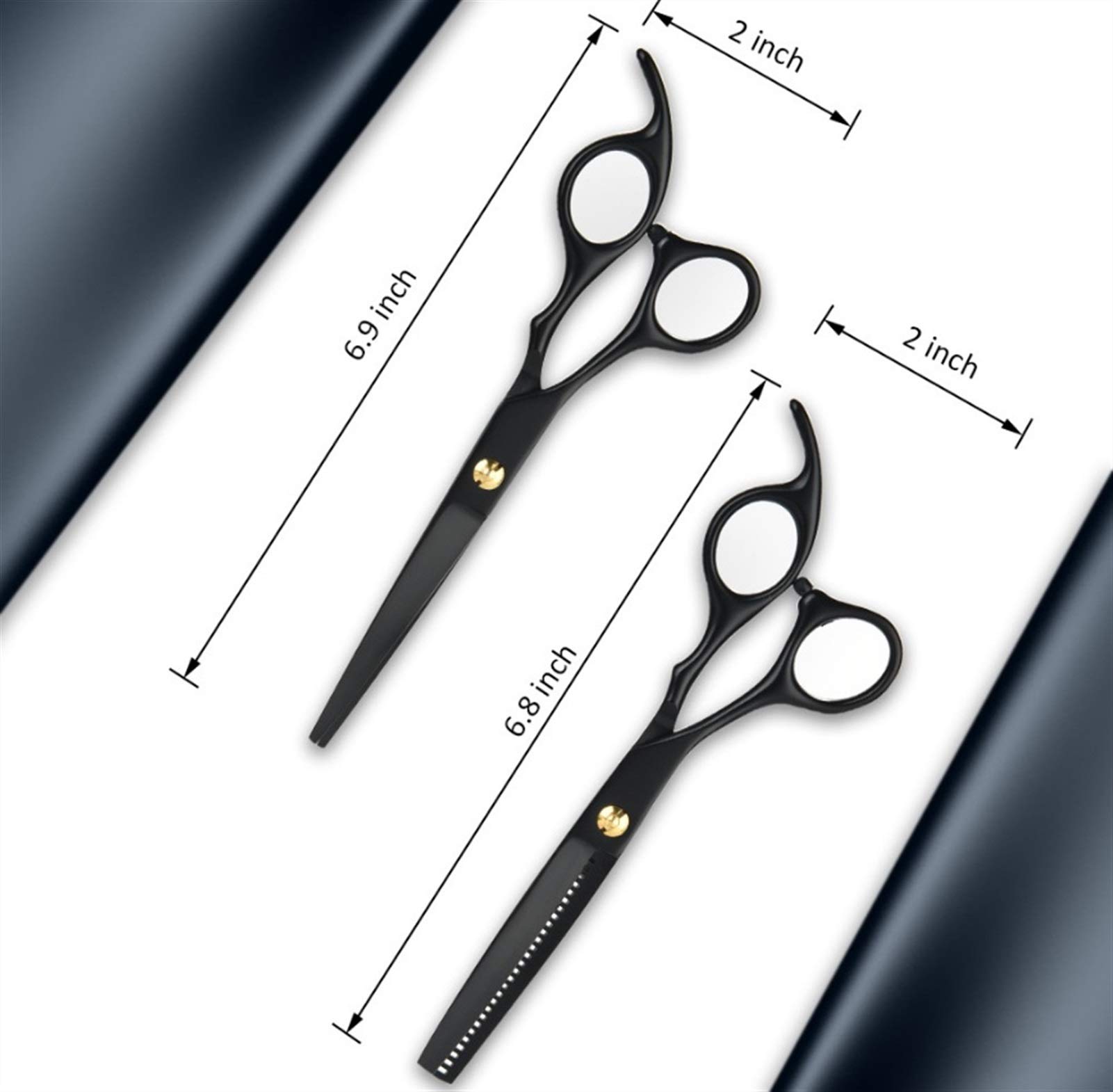Tijeras Peluqueria Pelo tijera 6,8 pulgadas Peluquería Peluquería Corte Cizalla profesional de acero inoxidable reducción Scissor la barbería Salon Set 8 piezas