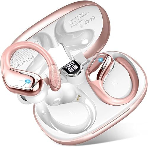 Image of Wireless Earbuds Sport, 2026 Rulefiss Bluetooth 5.4 Headphones 75Hrs HD Stereo Ear Buds, Running Earphones with Earhooks, 4 ENC Noise-Cancelling Mic, USB-C, IP7 Waterproof, for iOS Android Gym Workout