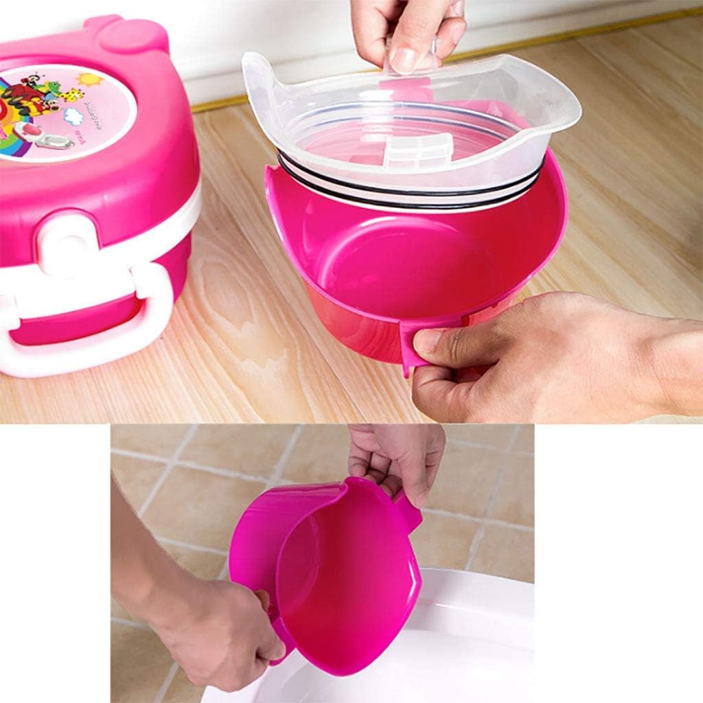 Practical Convenient Kids Toilet, Travel Wc, Portable Ty, Car Urinal, 3-in-1 Double Drawer for Kids Aged 1-6 Car Toilet, Baby Toilet, Convenient, Out of The Toilet, Ty, Unisex Easy to use (Pink)