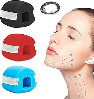 Jaw Exerciser, 3Pcs Jawline Exerciser, Silicone Jaw Trainer for Men and Women, BPA Free Mouth Exerciser Face Slimmer, Double Chin Reducer for Facial Exercise Face-Lift
