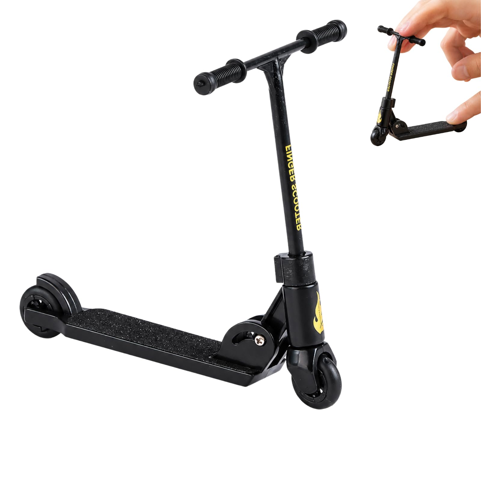Black T Head Finger Scooter 2-Wheeled Foldable with Brake