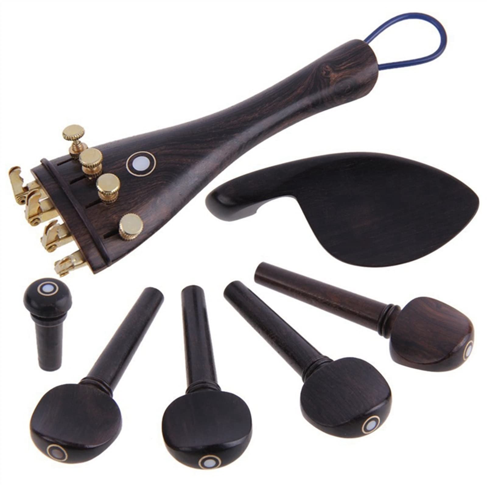 1 Set di Corde per Violino con Anima in Acciaio E per 4/4 A Grandezza Naturale in Legno di Ebano Naturale Pioli per Violino Mentoniera Mentoniera Principiante Accessori per Violino