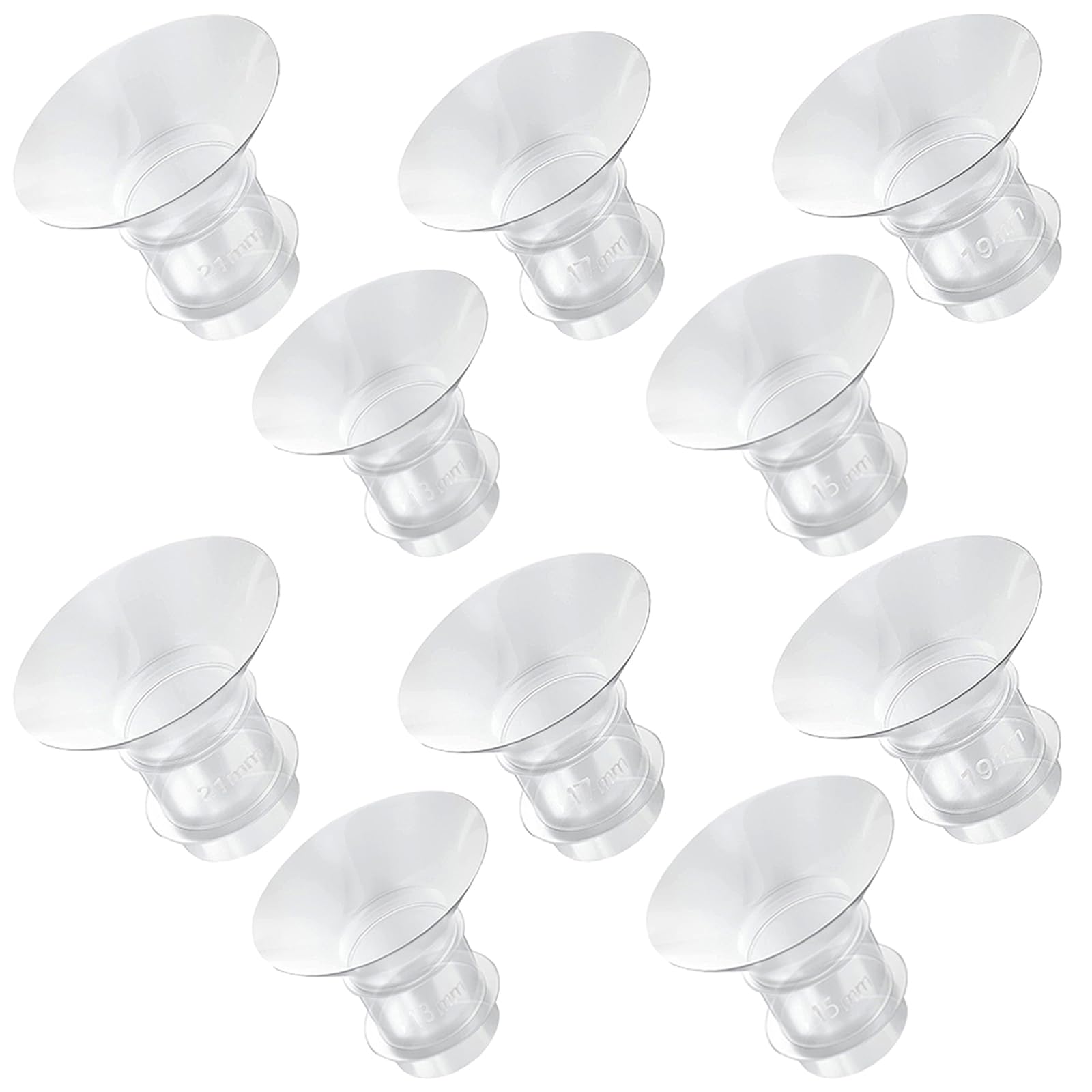 Suevut Silicone Flange Inserts 13/15/17/19/21mm for 24mm Breast Pump Shields, Compatible with Momcozy, Elvie, Spectra