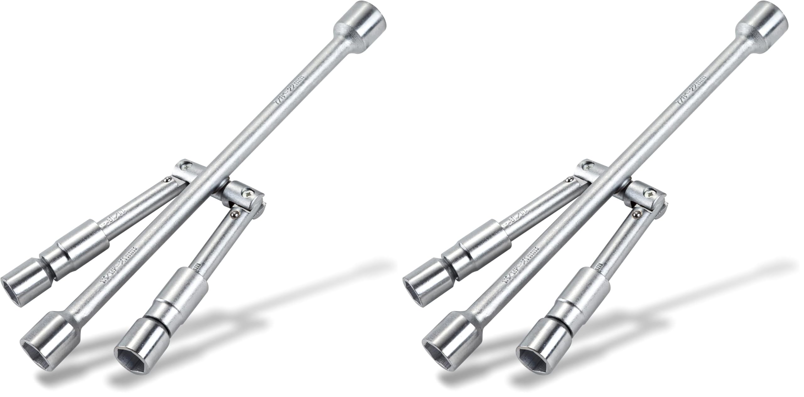 CARTMAN 14 Inch Universal Folding Lug Wrench 4 Way Tire Iron Wrench (Pack of 2)