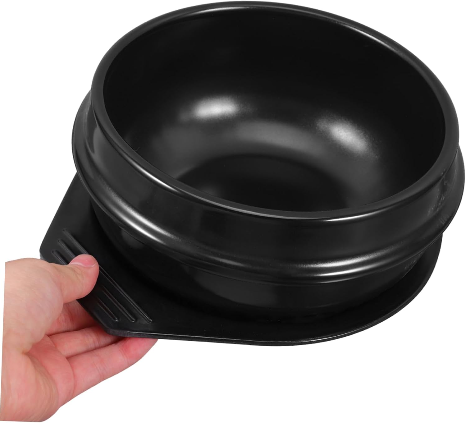 Amosfun Ceramic Rice Pot with Base Energy Saving Kitchen Cookware for Stew and Bibimbap Cooking Acid Alkali Resistant Earthen Casserole Pot for Home Stockpot Use