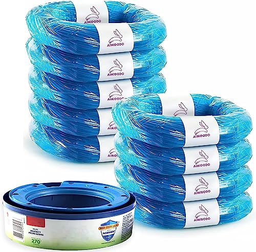 Image of 9 Pack Diaper Pail Refills Compatible with cartridges for Genie diaper pail refills bags refill (Cartridge is not included)
