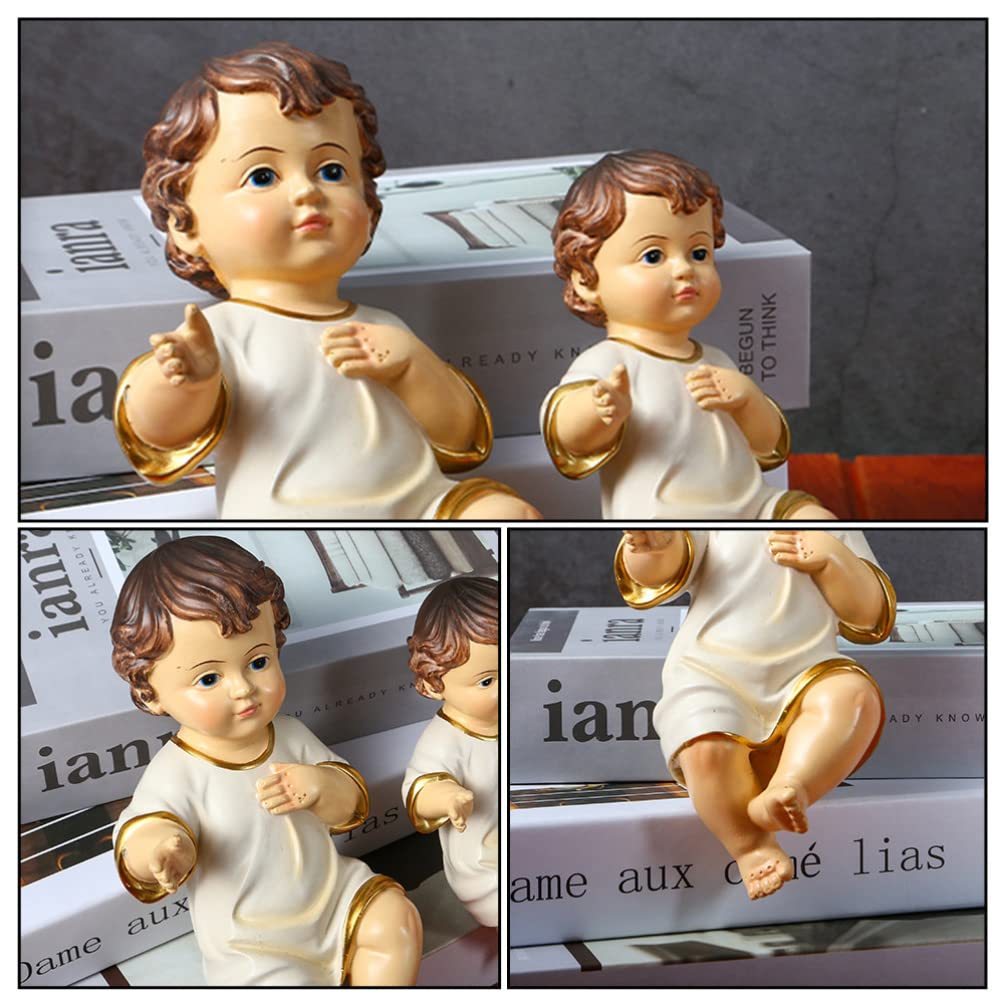 Toyvian Krippenfiguren Jesuskind Figur aus Weißem Kunstharz mit Feiner Handwerkskunst für Home und Office als Religiöse Dekoration