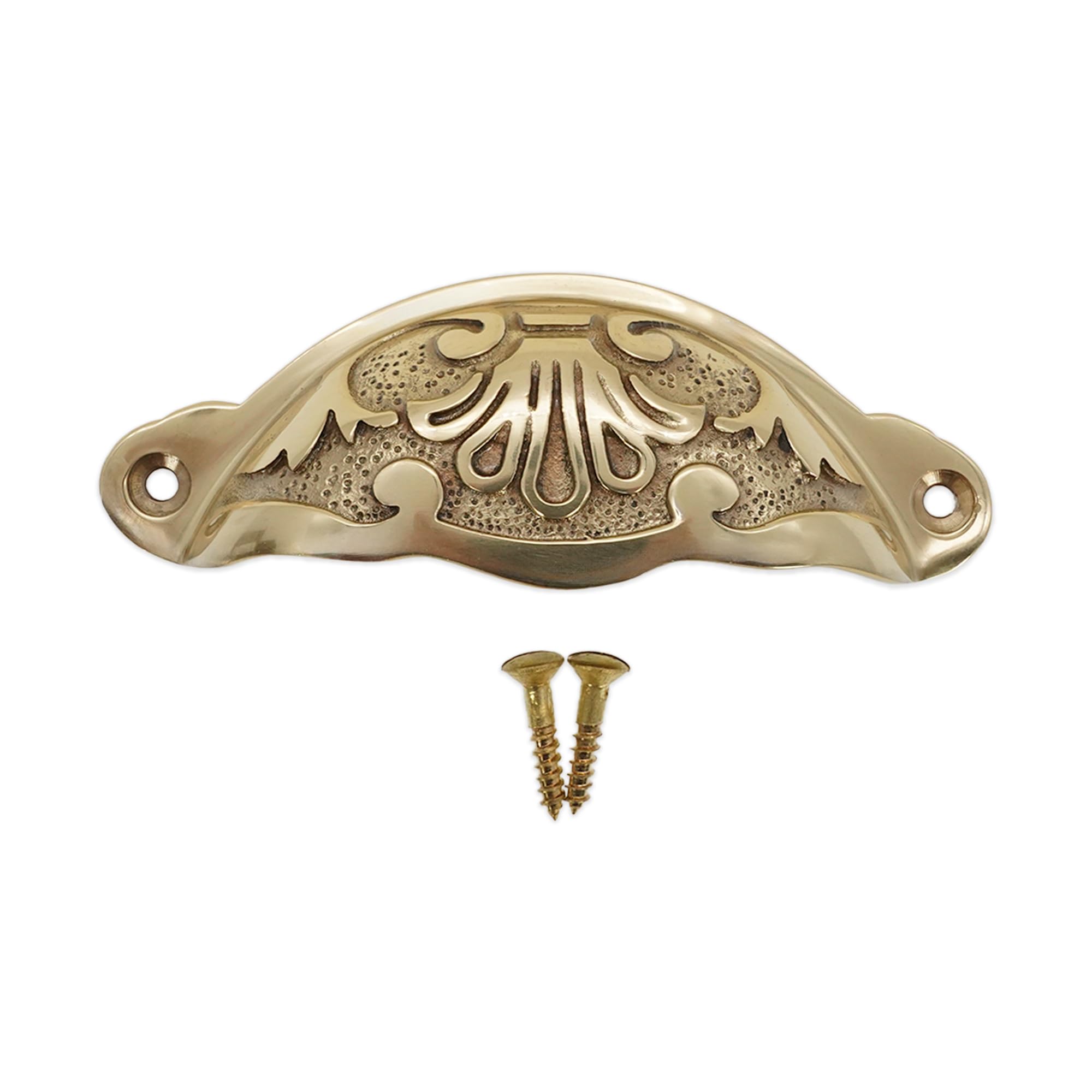 Infinity Decor Paquete de 4 tiradores de latón macizo con acabado de latón pulido adecuado para armarios de cocina, cajones, puertas de muebles, 100 mm