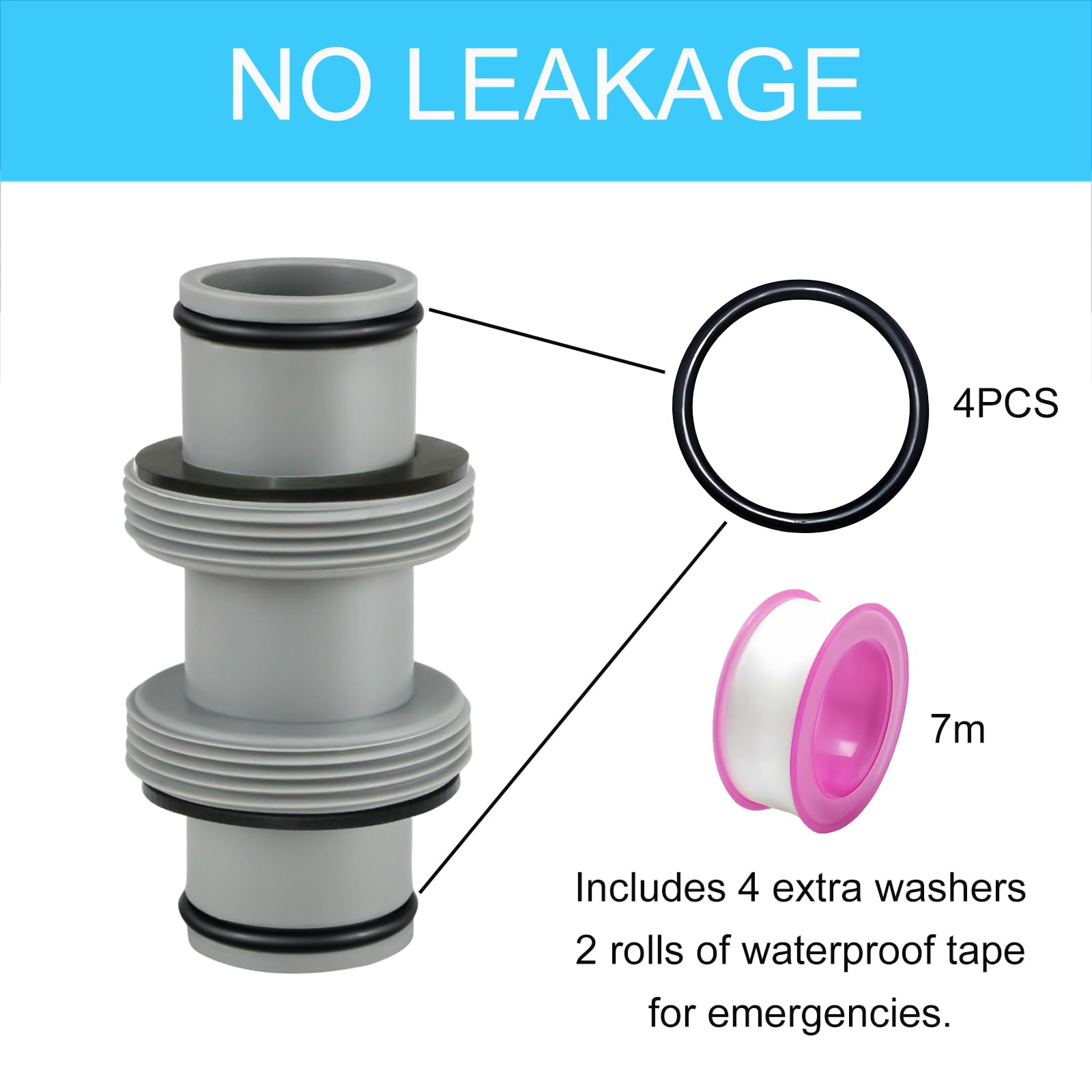 Zestaw przyłączeniowy do basenu, adapter węża basenowego 38 mm