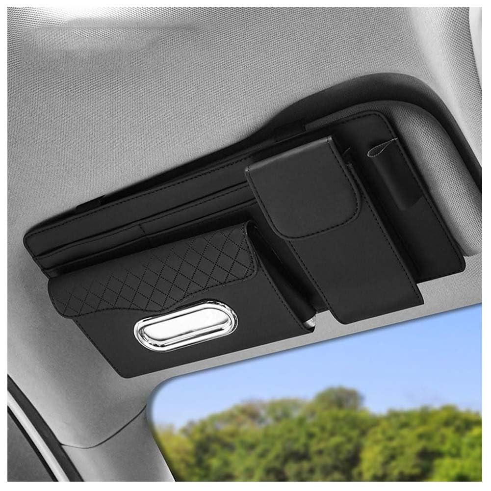 YIPINJIA Car Sun Visor Organizer for BMW Série 3 Series M3 318i 318d 320i 320d 330d 320e 330e 330i M340i M340d,Auto Interior Pocket Pouch Holder,Multi-Functional Storage Auto Accessories