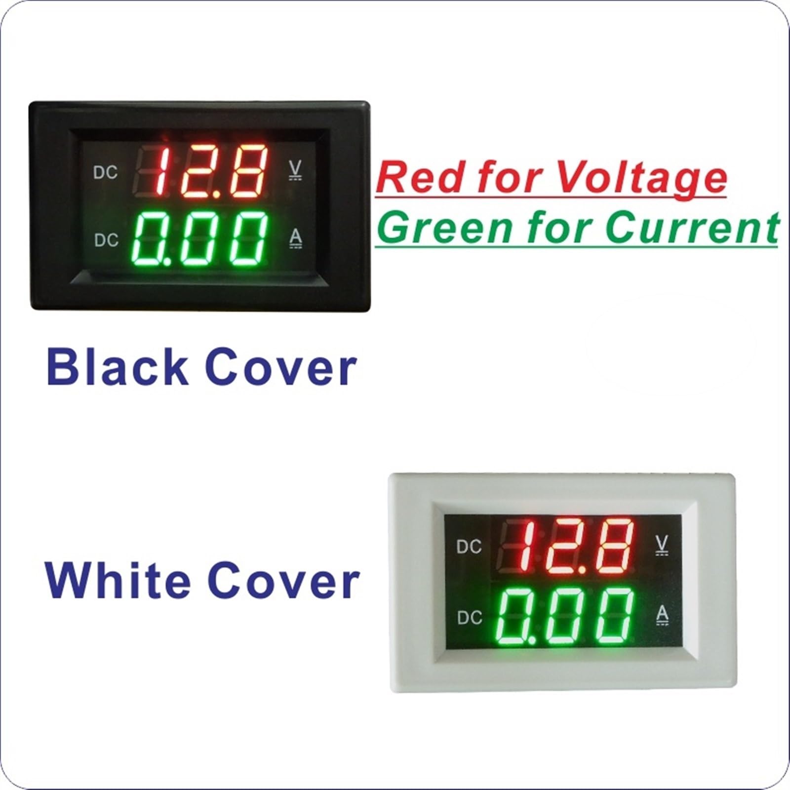 20A DC LED cyfrowy woltomierz amperomierz, izolowany zasilacz 100 V DC, miernik prądu stałego 8-18 V DC, mini miernik panelu wzmacniacza woltowego (kolor: biała szyba