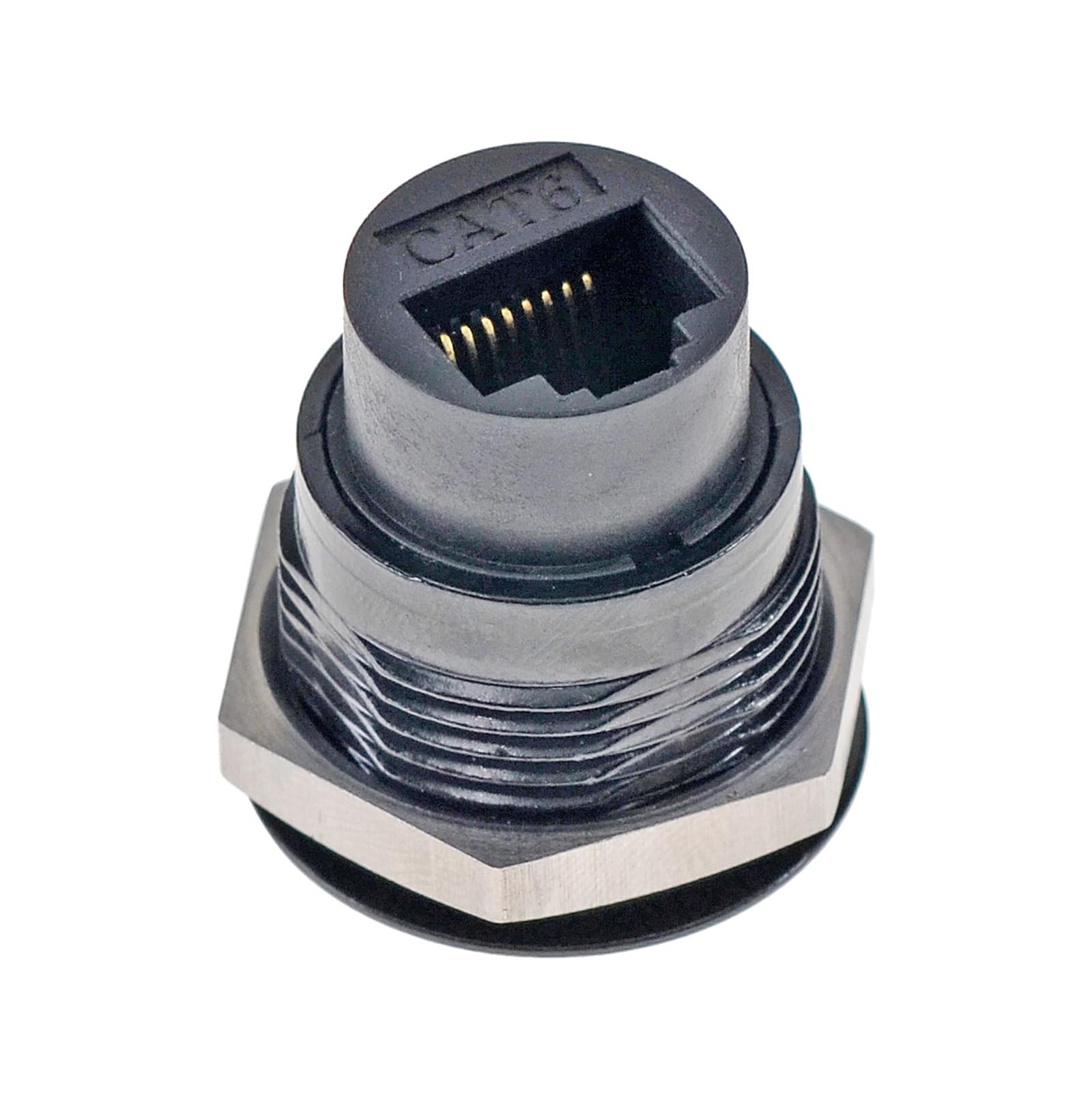 HangTon 5-pak złącze RJ45 gniazdo panelowe wodoodporne złącze przegrody, sieć Ethernet Cat6, okrągły kabel rzędowy żeński do żeńskiego przedłużacza