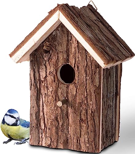 GARDIGO® Casetta per Uccelli in Legno | Nido per Uccelli da Appendere | 16x19,5x11,5cm | Casa da Esterno | Legno Non Trattato |...