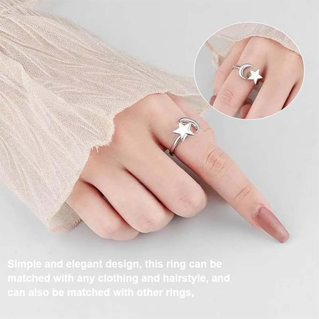 10 Bagues Anti-stress En Acier – Perles Coulissantes, Taille Réglable, Cadeau Apaisant