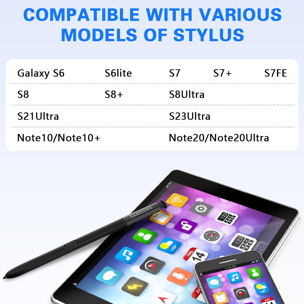 Flintronic 22 Pezzi Punte di Ricambio per Samsung Galaxy, Punte di Ricambio per Pennino Samsung Galaxy S6/S6 Lite/S7/S7+/S7 FE/S8/S8+/S8 Ultra/S21 Ultra/S22 Ultra/S23 Ultra/Note10/Note10+/Note 20