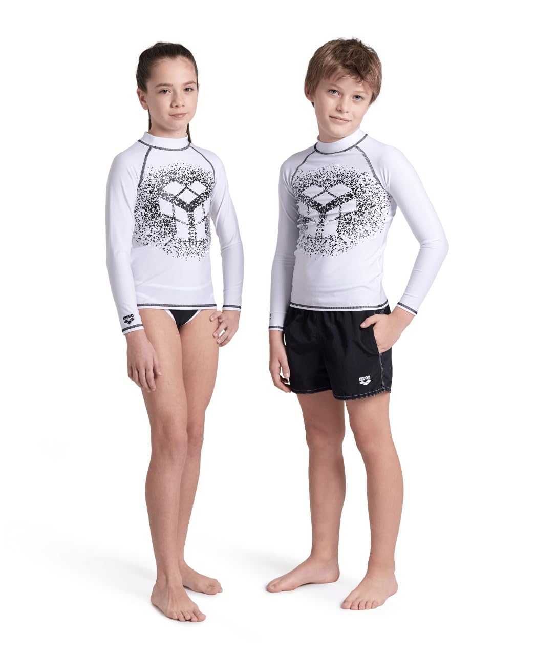arena Unisex Jr Rash Vest L/S Graphic Rash Guard Shirt Garçon