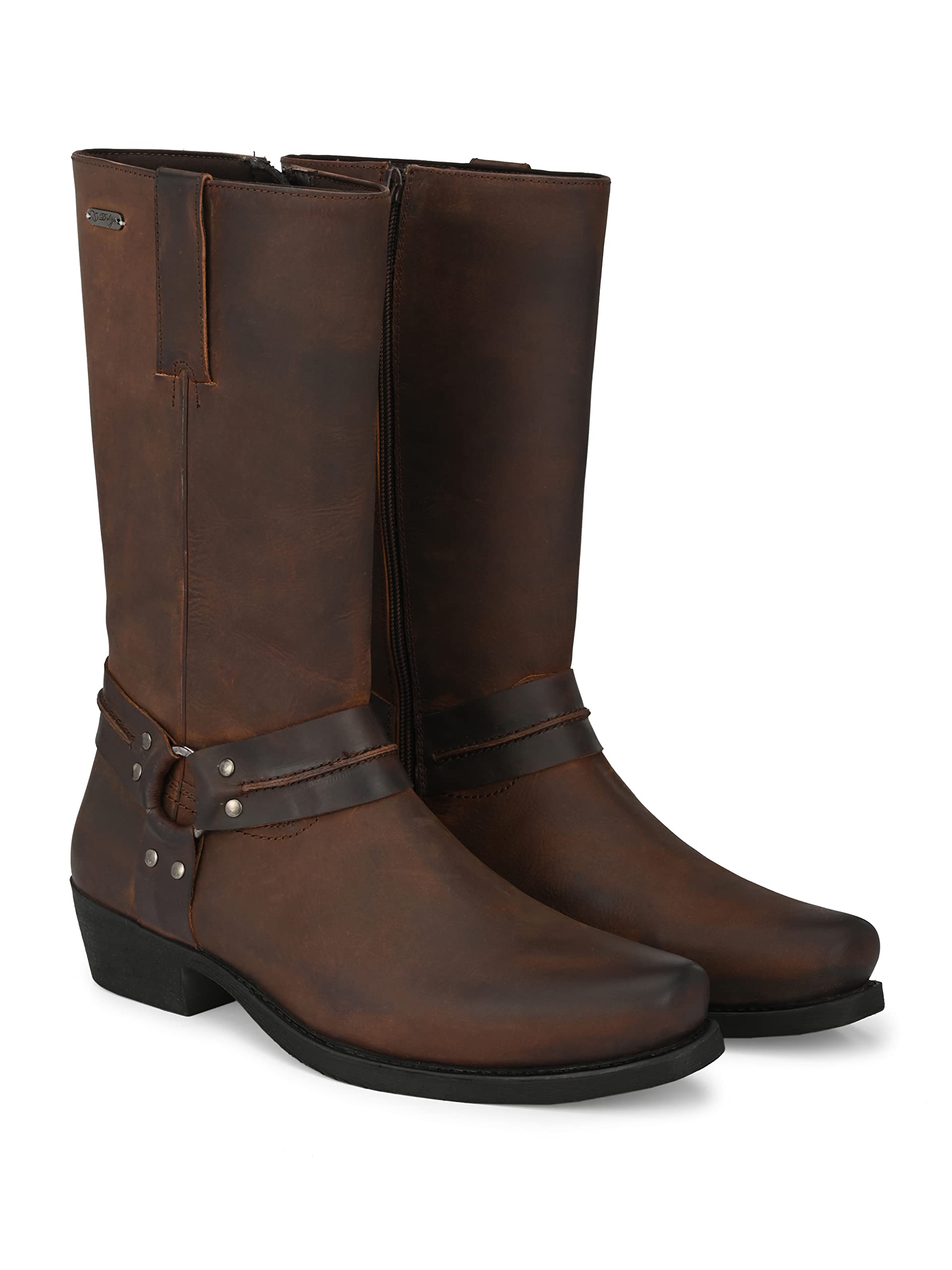 Delize Men's mid Calf Length Leather Riding Boots