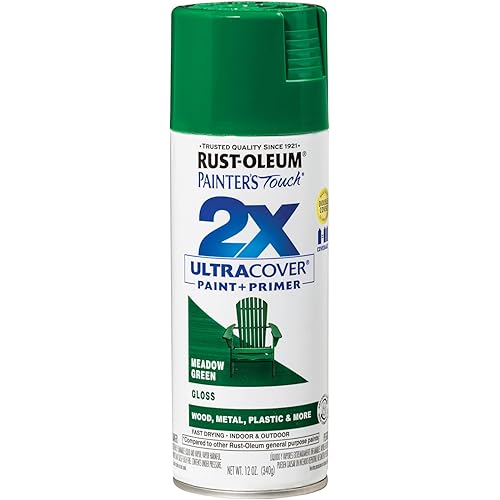 Rust-Oleum 334039 Painter's Touch 2X Ultra Cover Spray Paint, 12 oz, Gloss Meadow Green