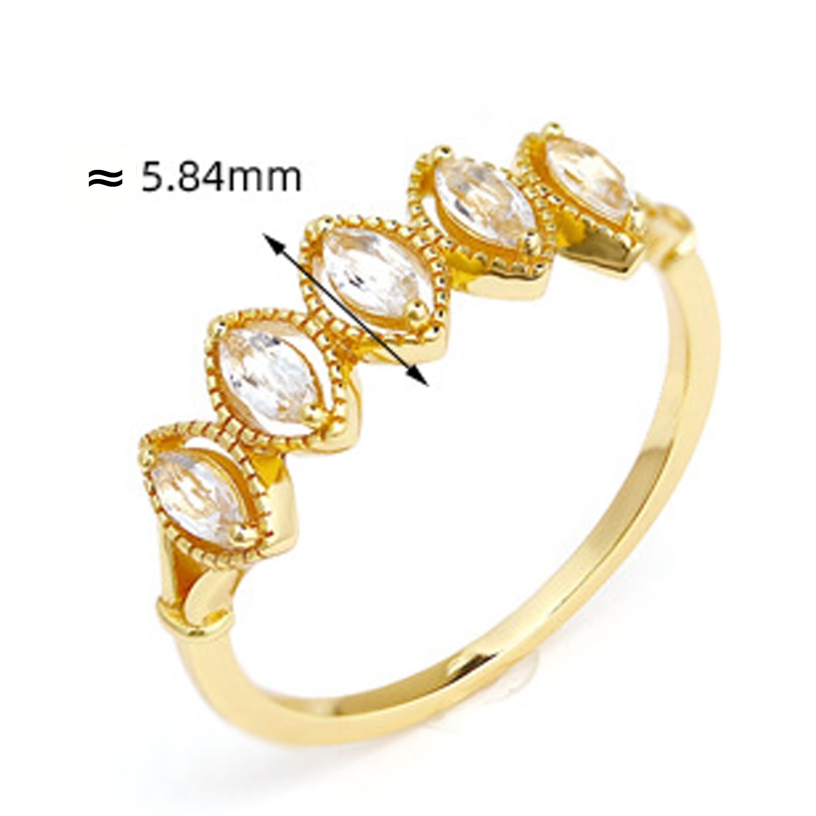 Par de anillos de oro de 9 K/14 K/18 K con topacio marquesa, forma media eternidad