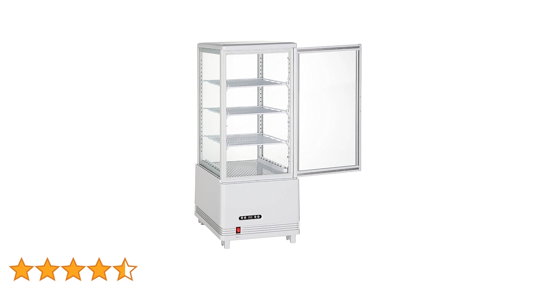 4面ガラス冷蔵ショーケース70L／業務用 ノンフロン 結露防止機能 Amazon | Hijiru 4面ガラス冷蔵ショーケース70L／ホワイト【HJR
