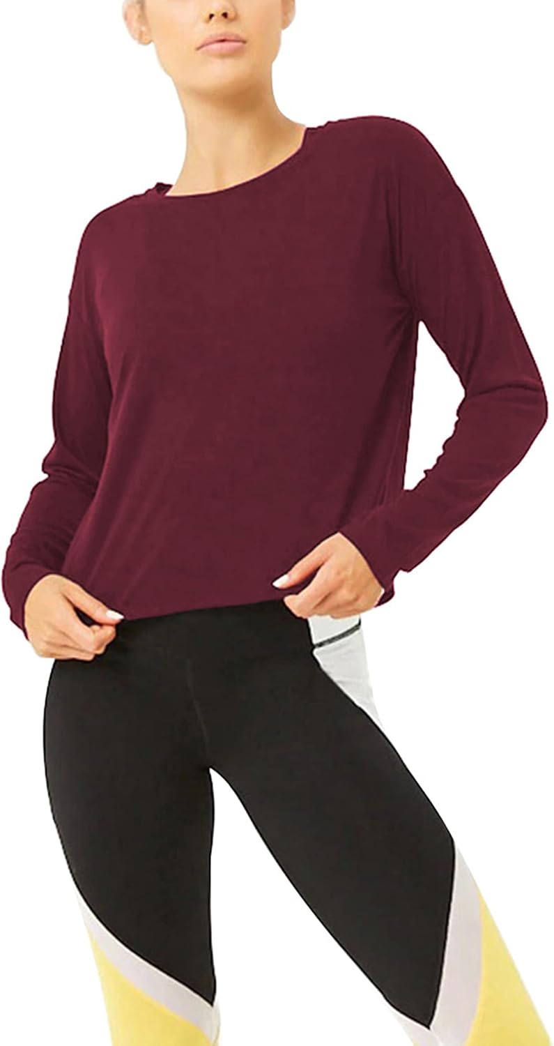 Bestisun Long Sleeve Workout Shirts Yoga Dance Tops Open Back Athletic Clothes for Women - Image 5