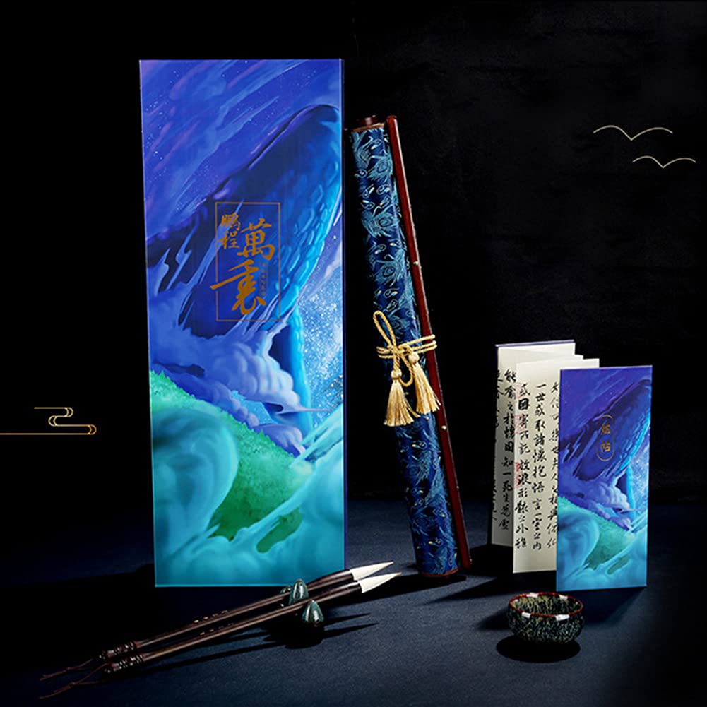 Wasser-Schreibtuch-Set, wiederverwendbares chinesisches Kalligraphie-Übungs-Zeichenpinsel-Werkzeug, Geschenk mit Lan Ting Prequel-Kopierbuch, Keramik-Stiftständer für Anfänger,
