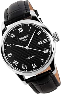 Sponsored Ad - Watch for Men Business Dress Classic Fashion Casual Black Leather Quartz Analog Waterproof Calendar Date Light Simple Wrist Watches Dad Fathers Gifts