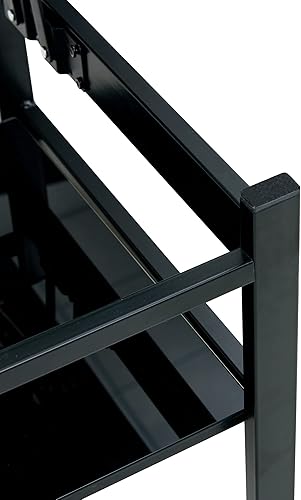 Miniatura 7 de Voohek Mesa auxiliar con parte superior extraíble única, con superficie de vidrio templado y estante abierto inferior, alfombrilla antideslizante,