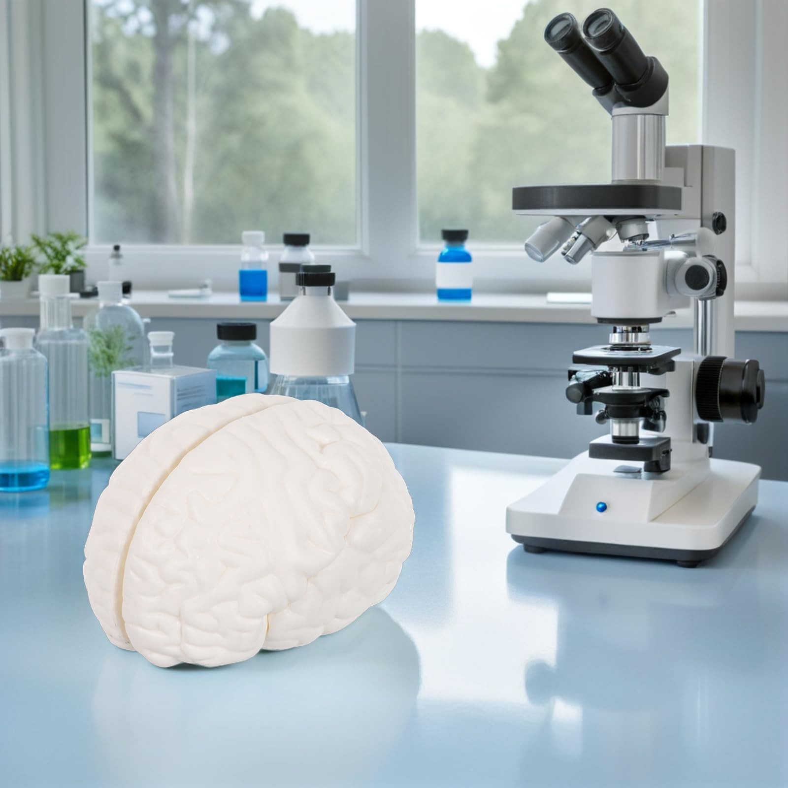 Modello Anatomico Cervello Dettagli Realistici, 3 Parti Smontabili, Materiale Durevole, Strumento per Studio Biologia e Ricerca Medica