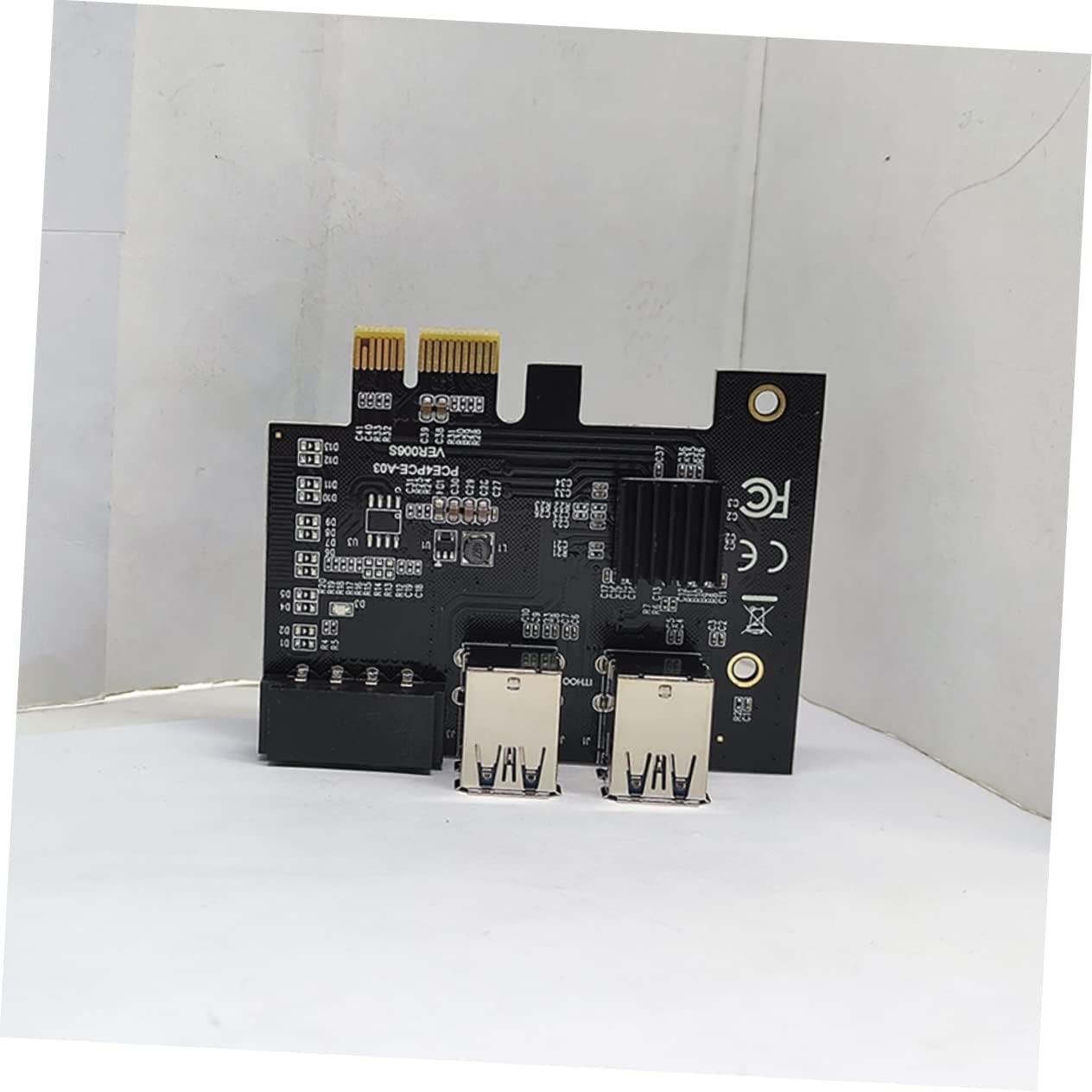 Angoily Pci Expansion Card for USB Dual to Adapter for Mining Computers Pcie to USB Adapter Easy Installation for Enhanced Connectivity