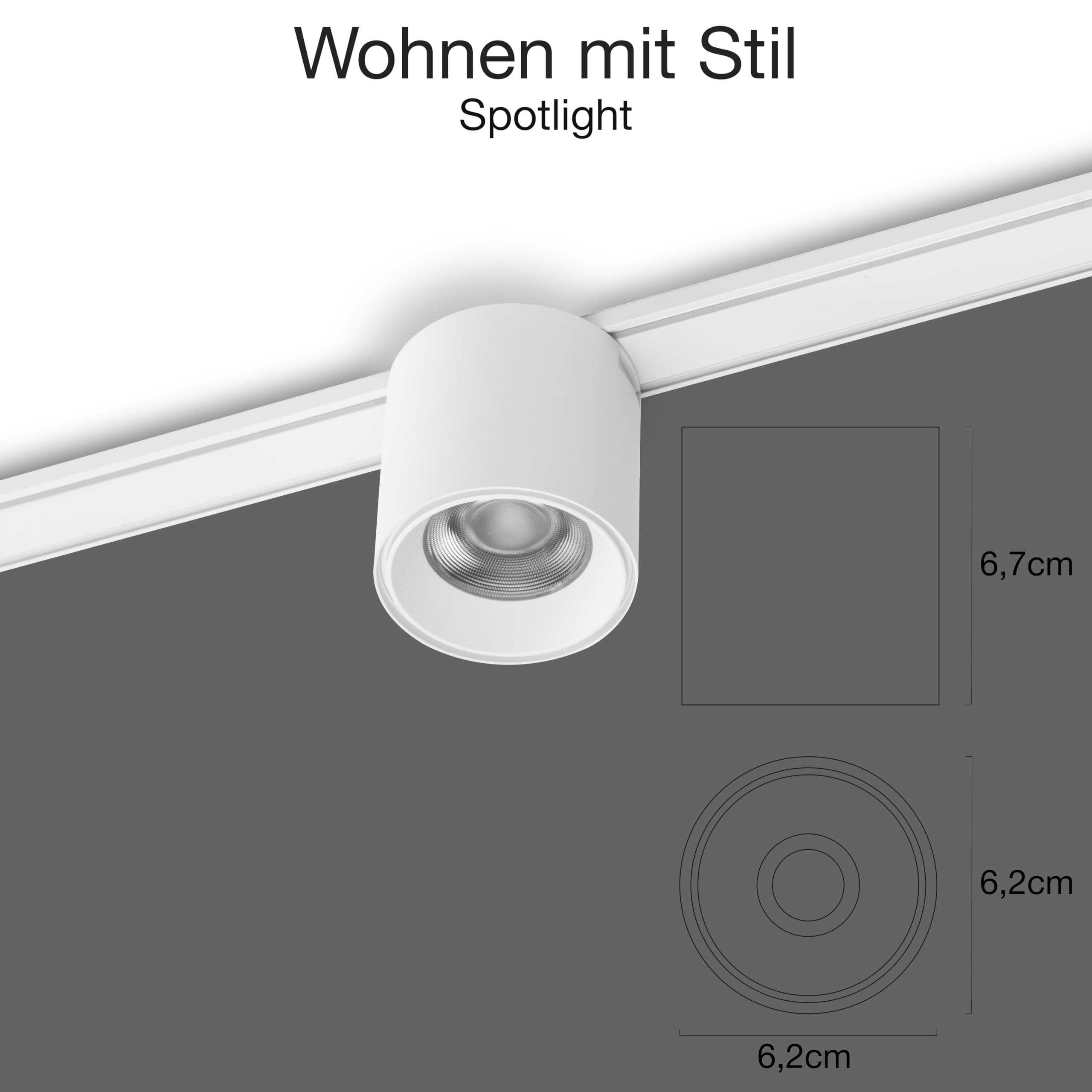 LED Spot für Schienensystem Zigbee dimmbar 6W Deckenstrahler Deckenleuchte Weiß
