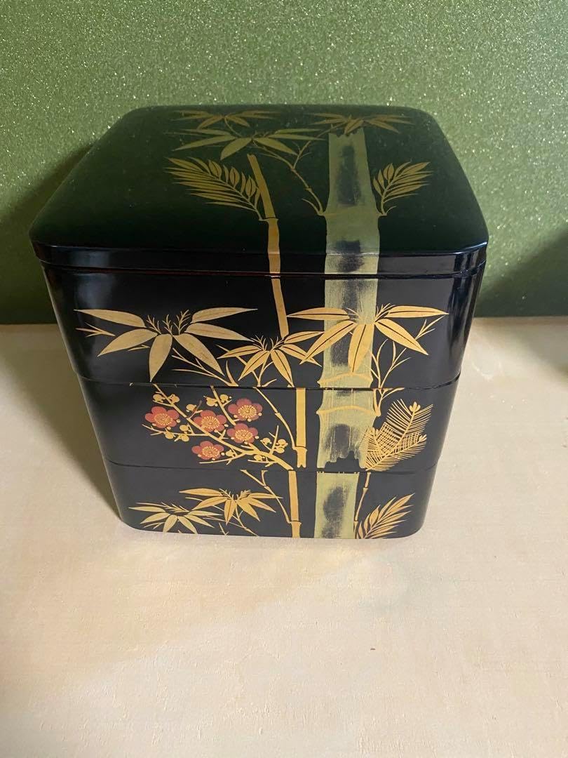 特選 木製漆器 会津ぬり 三段重 黒 「古木梅」 会津 三段重 特選 木製 特選 木製漆器 会津ぬり 三段重 黒 「古木梅」 会津 三段重 特選 木製