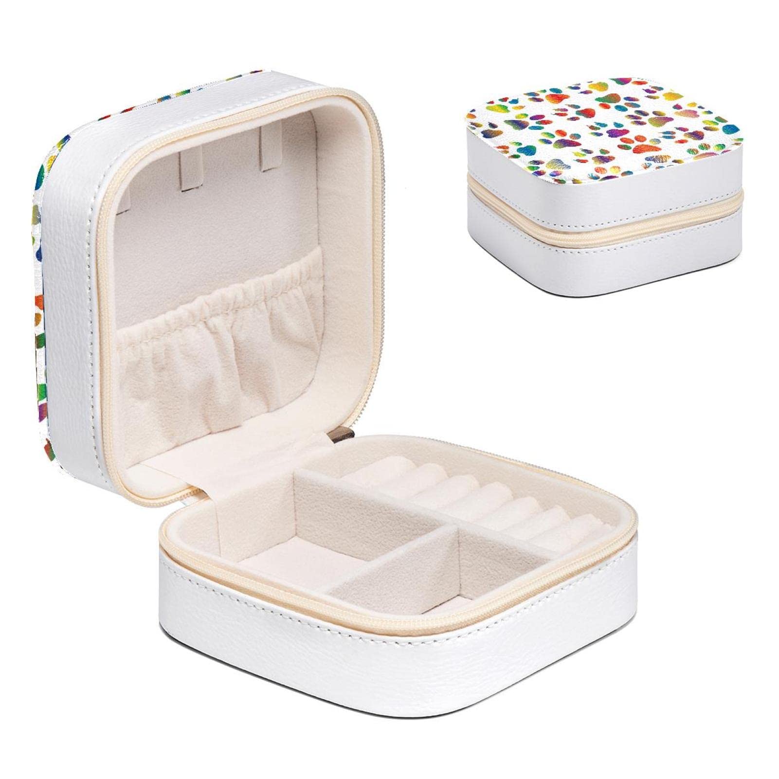 Boîte à bijoux pour filles motif patte colorée idée cadeau anniversaire