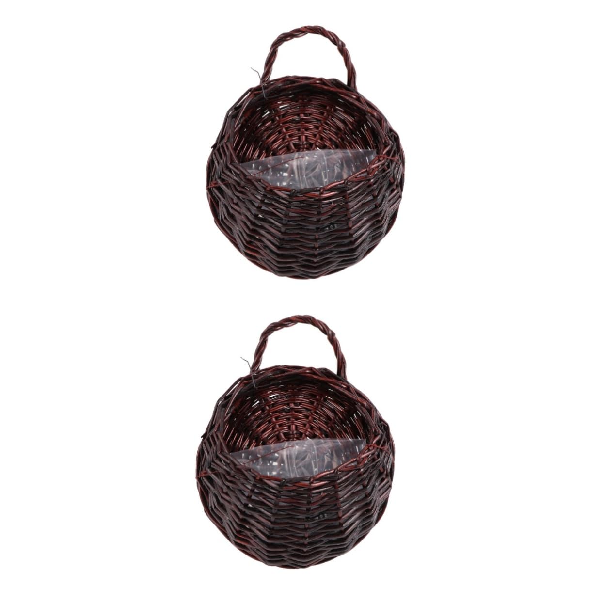 HEMOTON 2 Set Cesto Appeso A Pentola Di Fiore Di Rattan Parete Fioriere Cesto Di Vimini in Rattan Moderno Cesto Di Fiori in Vimini Cesto Succulento Sospeso Coffee 2 Pezzi*2