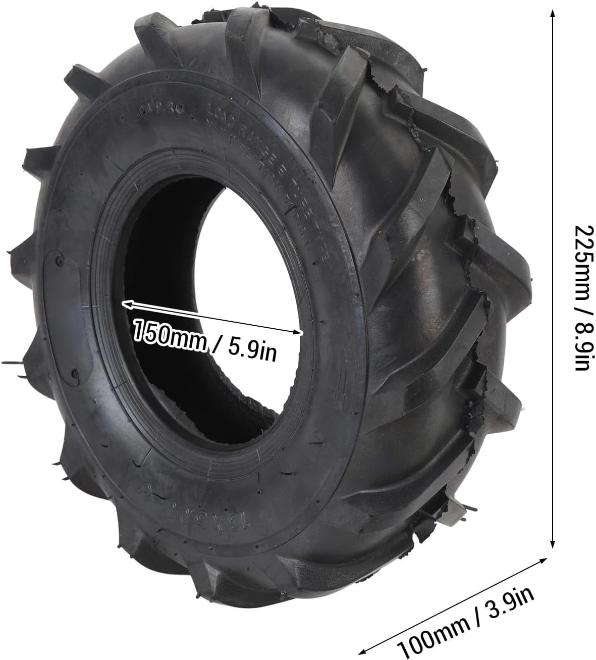 Tubeless Tire, 6 Inch Wheel Tire, Tubeless Vacuum Tire for Snow Blower, Go Kart, Tiller, Lawn Tractor