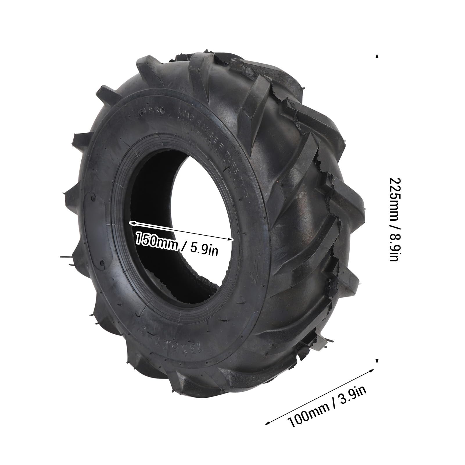 13x5.00-6 Reifen, Schlauchlose Pinsel-Traktorreifen, Landwirtschaftliche Traktor-Lug-Laufstufe Schlauchloser, Ersatz-Reitmäher-Vorderradbaugruppe, 1 Pack