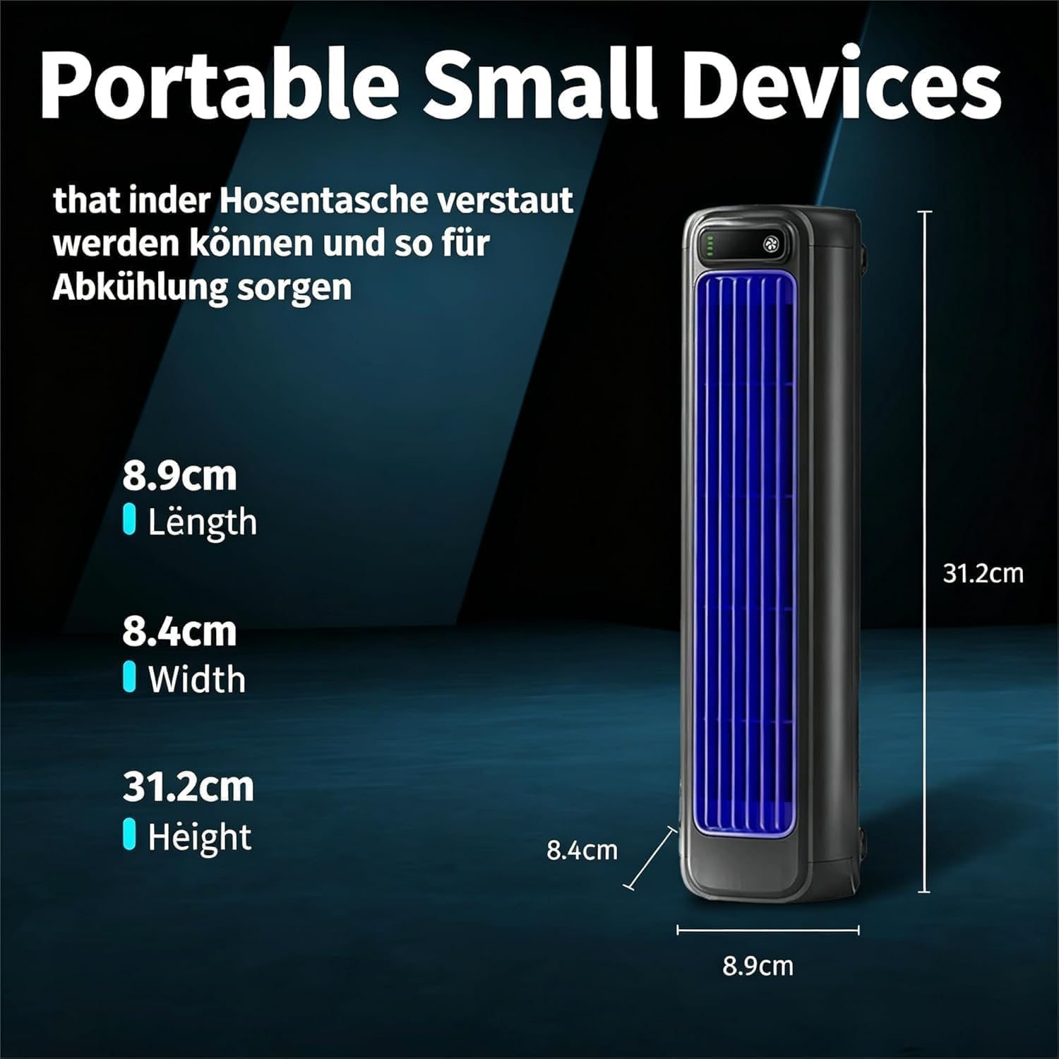 Coldeez Cooling Ace,Enfriador de aire,3 Modos,Silencioso,Recargable USB-C,Ideal para Hogar,Sin Aspas,Oficina,Camping o Autocaravana