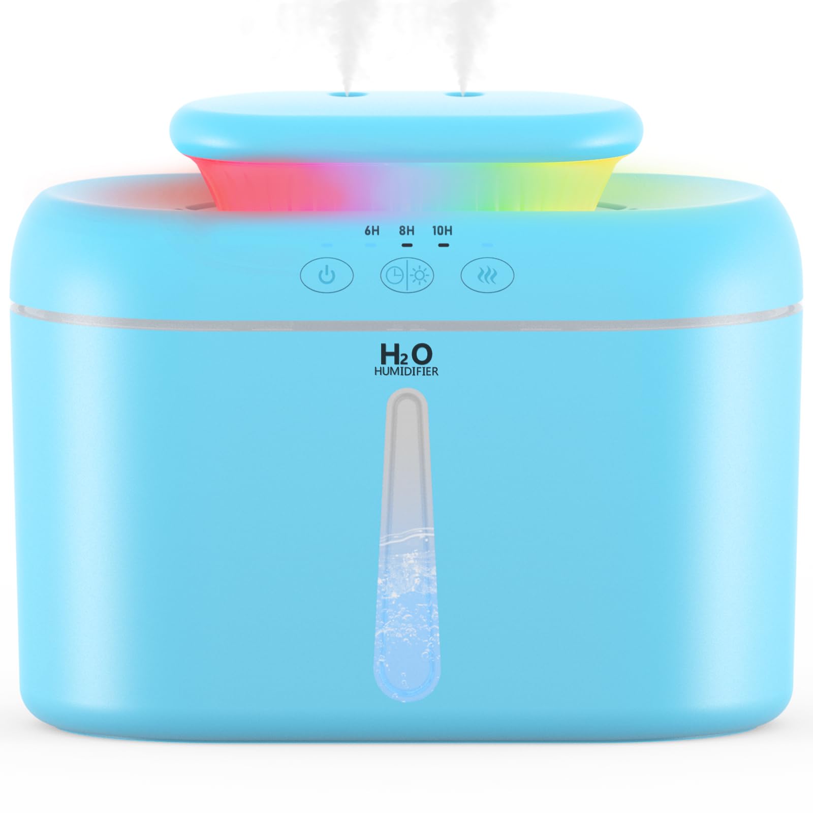 Humidificador Bebes LKV 2L, Humidificador de Aire con Apagado Automático y Luz Nocturna LED, Silencioso para Dormitorio, Azul