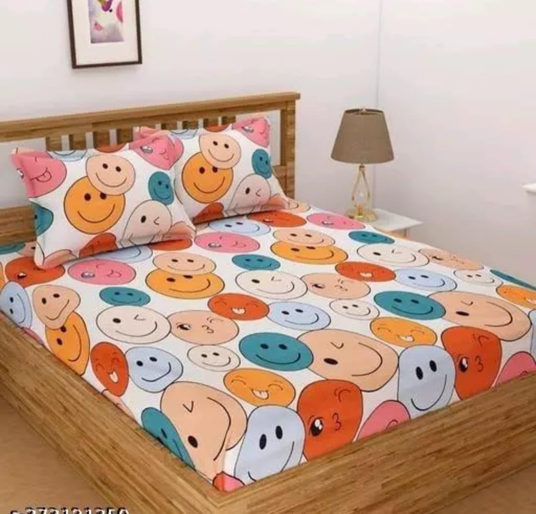 NEW TOWN Cotton Feel Glace Cotton Elastic Fitted Printed King Size Double Bed Bedsheet with 2 Pillow Covers and Fits Upto 8 inches Mattress, Size- 72"x78" Safari 8132-image-27