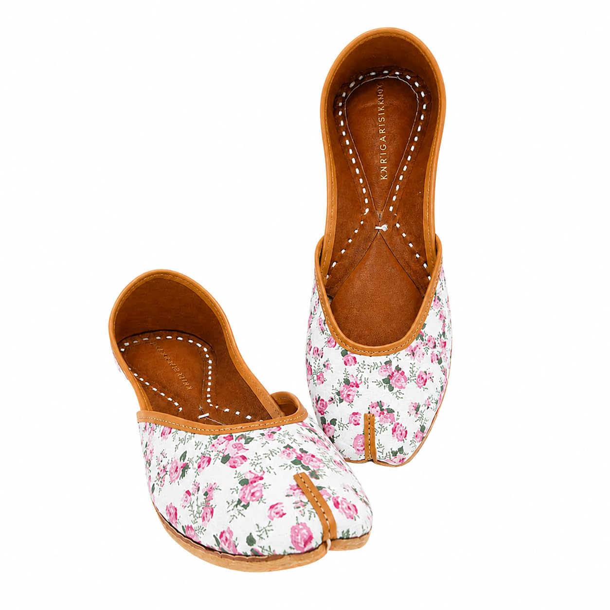 The Tea Rose Handcrafted Printed Jutti for Women, Floral, Cotton Blend, Vegan Leather Sole, Slip-on, Ethnic-image-6