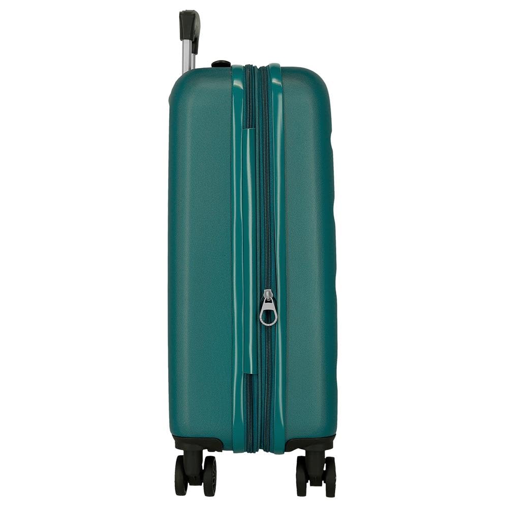 Roll Road Flex - Valigia da cabina verde, 35 x 55 x 20 cm, rigida, 2,5 kg, chiusura a combinazione laterale, in ABS, 2,5 kg, 33 l, estensibile, bagaglio a mano, Verde, Taglia unica, Valigia cabina