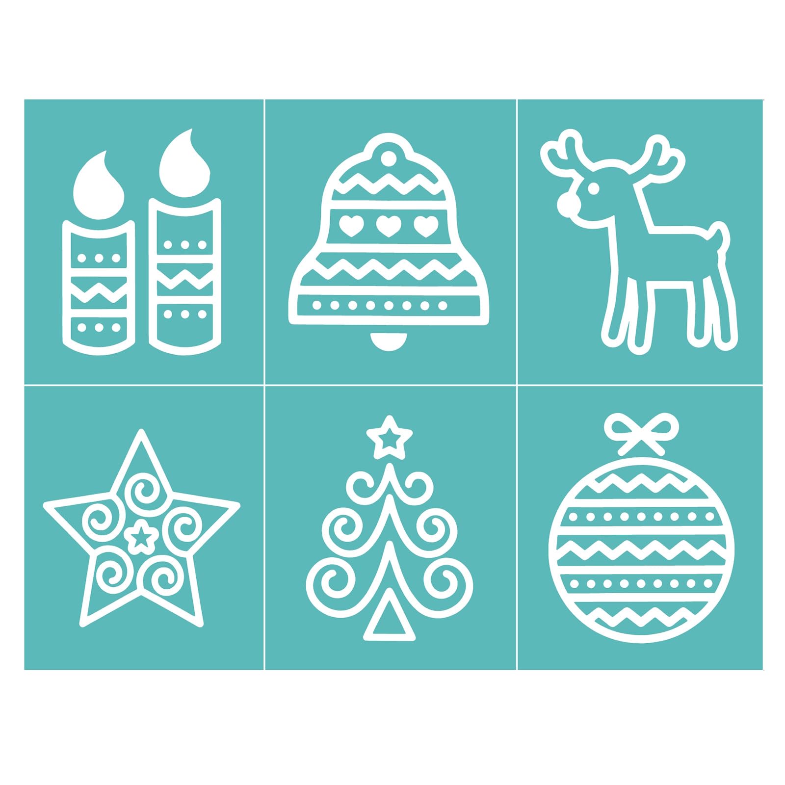 BAOFALI Pochoir En Sérigraphie Sur Le Thème De Noël, Réutilisable, Autocollant En Soie, Pour Décoration/impression Sur Bois/tissu/mur/tasse/ Assiette/verre/papier, Décorations De Noël (21,6 X 27,9 Cm