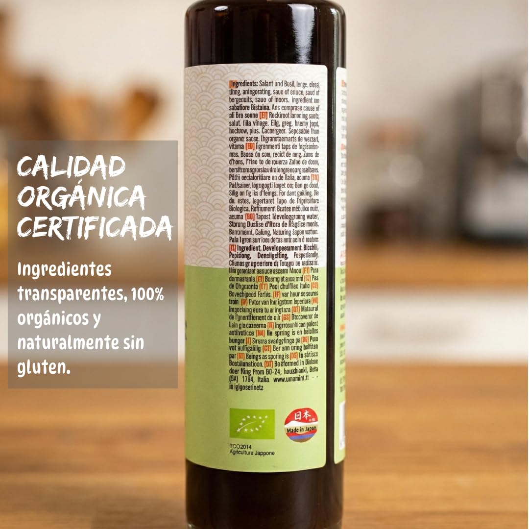 Umami Salsa Ponzu BIO 250ml - Aderezo Japonés de Soja y Cítricos Ecológicos - Ideal para Sushi, Pescado, Gyozas y Ensaladas - Sin Aditivos