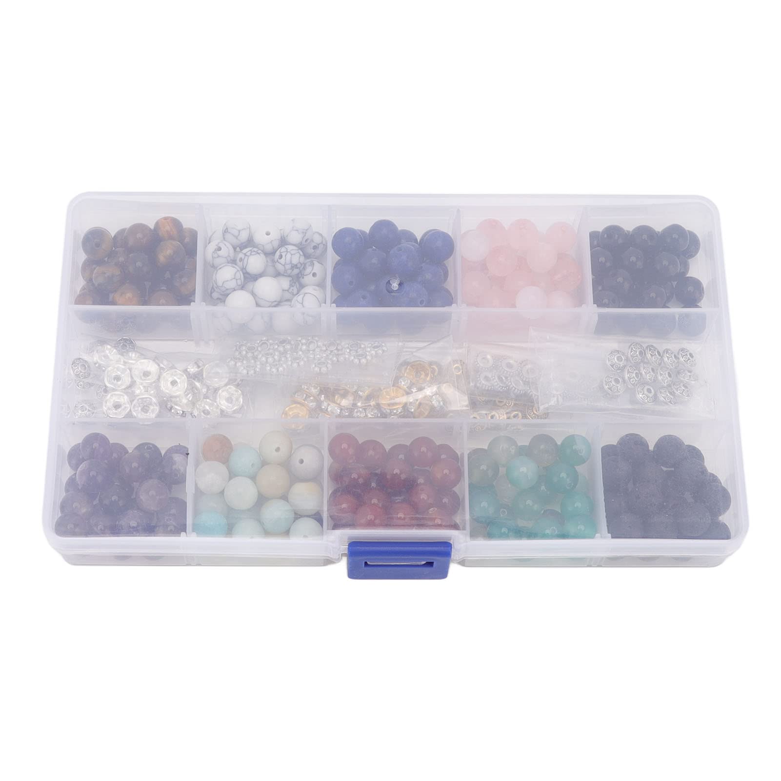 Piedra natural de roca de lava de 8 mm para joyería fina, juego de cuentas multicolores