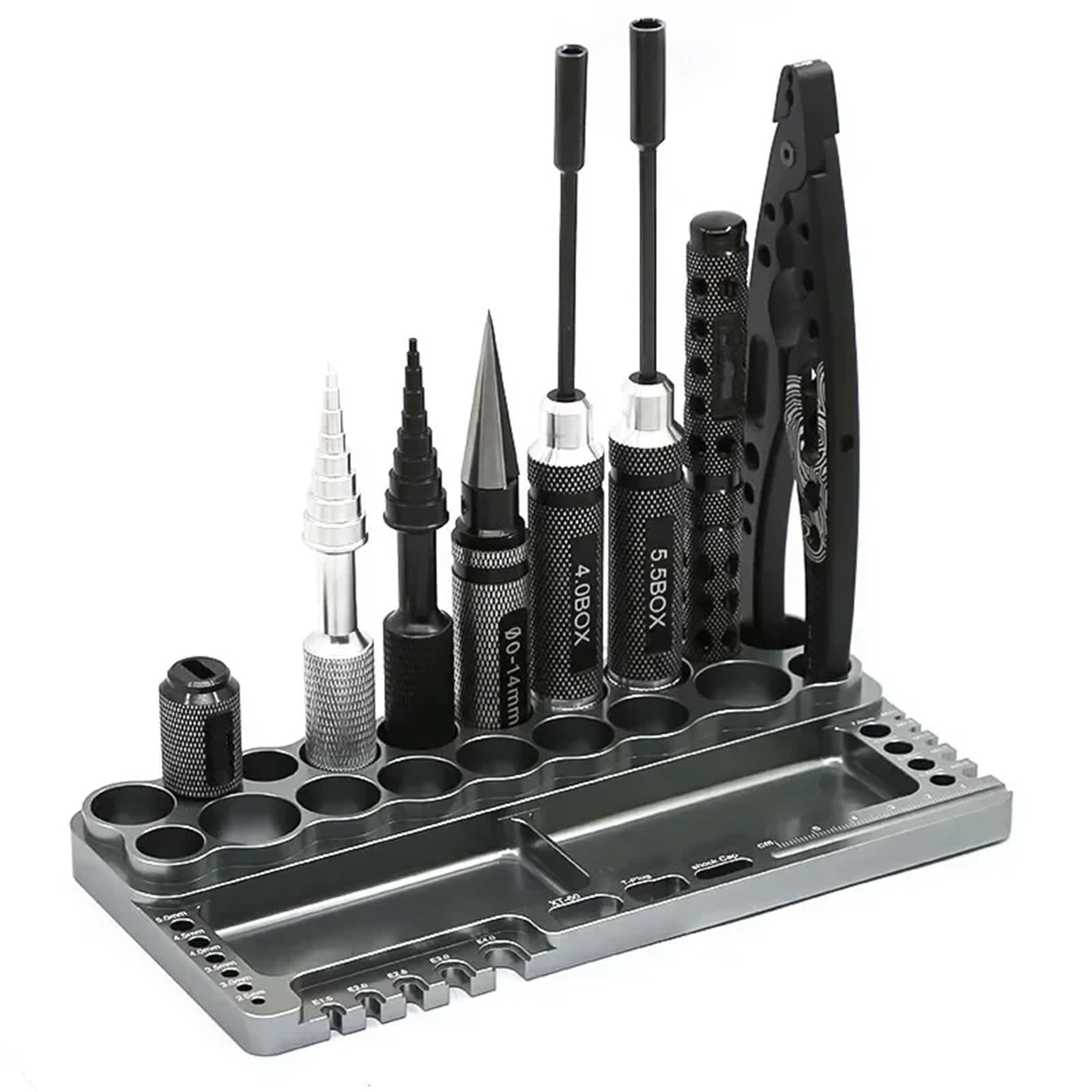 Piezas Mejora RC Destornillador Coche con Control Remoto para Coches Teledirigidos Estante Herramientas Reparación Kit Hexagonal Soporte Almacenamiento Llave 18 Agujeros