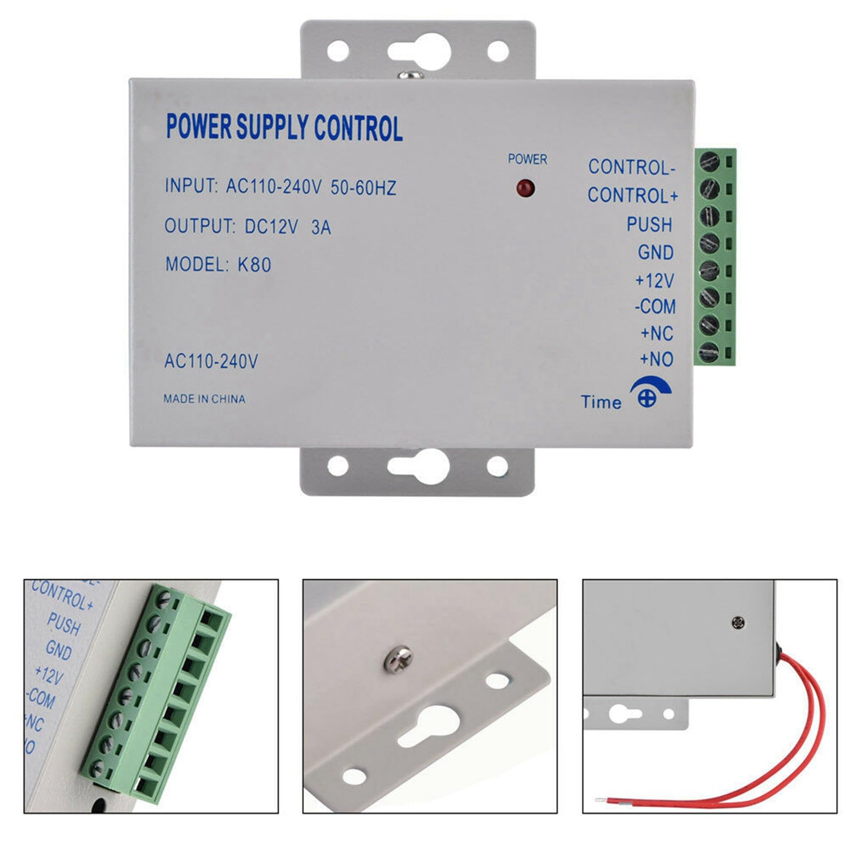 3X System de Acceso una la Puerta K80 Control de Suministro de Energía Eléctrica DC 12V 3A Energía en Miniatura/Cerradura Eléctrica Alimentación/System de Control de Acceso
